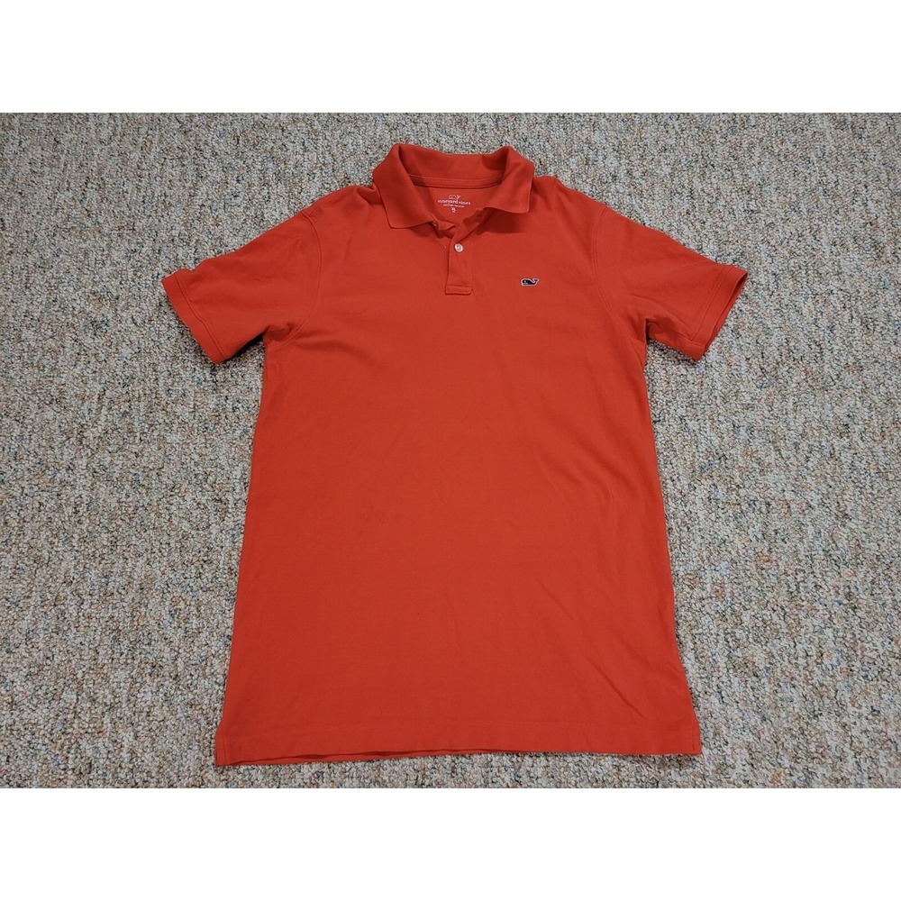 Vineyard Vines Polo Shirt Boys XL 20 Orange Whale Logo Cotton Preppy